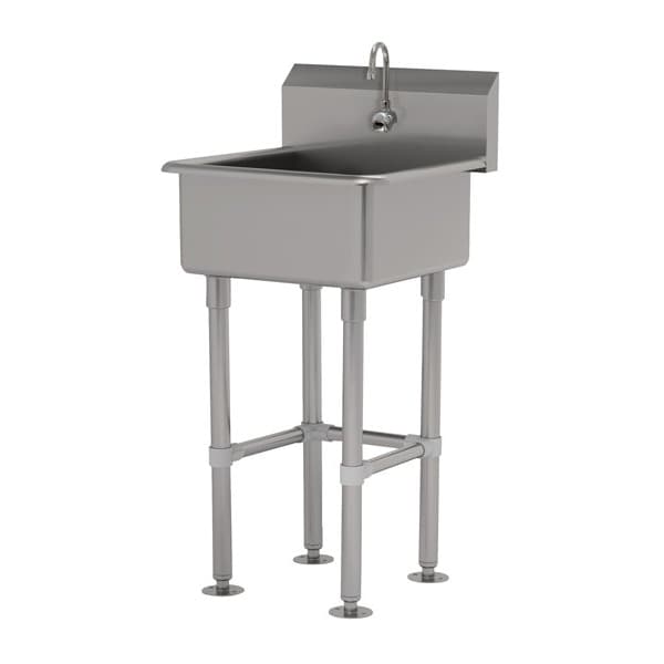 12 Deep NSF 16 Ga. 304 SS Floor Mt Sink - Electronic Faucet Included